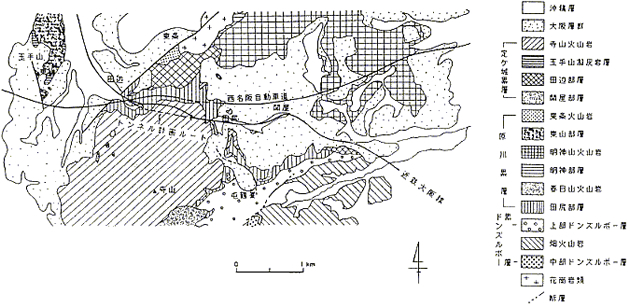 図－1　二山層群地質図