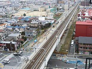 河内花園駅東側「仮線方式」