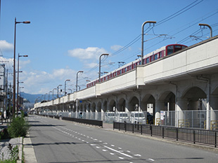 近鉄東寺駅付近